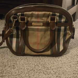 Burberry Plaid Handbag with Brown Accents